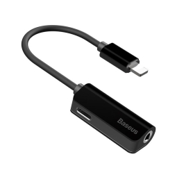 Baseus adapter: 0.10m, Lightning, iPhone, iPad, male - Lightning, iPhone, iPad, female + Audio-jack, AUX, 3.5mm, female