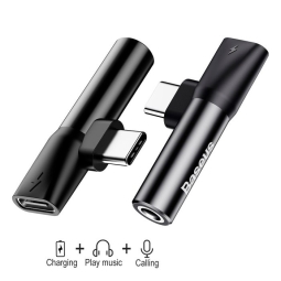 Baseus adapter: USB-C, Type-C, male - USB-C, Type-C, female + Audio-jack, AUX, 3.5mm, female