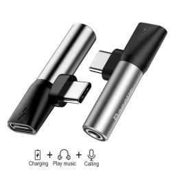 Baseus adapter, üleminek: USB-C, Type-C, pistik - USB-C, Type-C, pesa + Audio-jack, AUX, 3.5mm, pesa