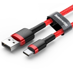 0.5m, USB-C - USB cable: Baseus Cafule -  Red