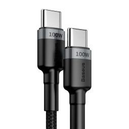 1m, USB-C - USB-C kaabel, juhe, 4K60Hz 10Gbps USB3.1: Baseus Cafule USBv3.1 - Must