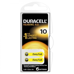 A10 батарейки для слухового аппарата, 6x - Duracell - 10, PR70 - ZA10, B0104, B20PA, AC10, HA10, 10AU, DA10, 10H