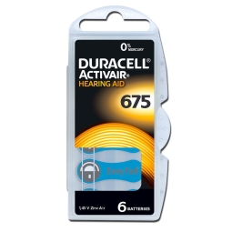 A675 батарейки для слухового аппарата, 6x - Duracell - 675, PR44 - ZA675