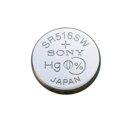 SR516 watch battery, 1x - MuRata (Sony) - SR516, 317 - LR516, SR516SW