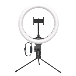 Selfie ring 10" with light, tripod, Baseus Live Stream - Black