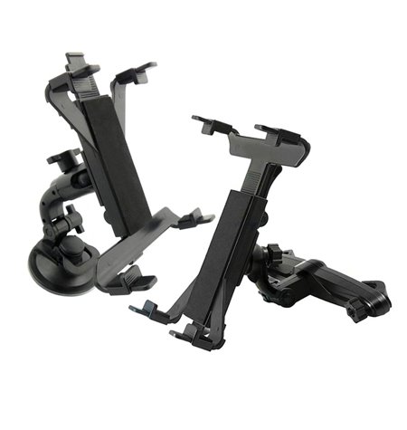 Car Window Mount Holder from 14.5cm up to 25cm width tablets 7-12", with  the second headrest mount