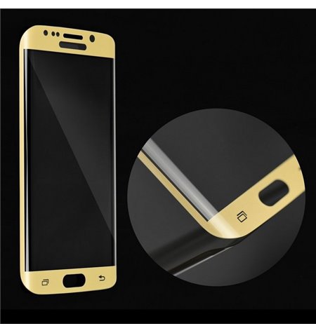 3D защитное стекло, 0.3мм, для Samsung Galaxy S6 Edge+, S6 Edge Plus, G928, G9280 - Золотистый