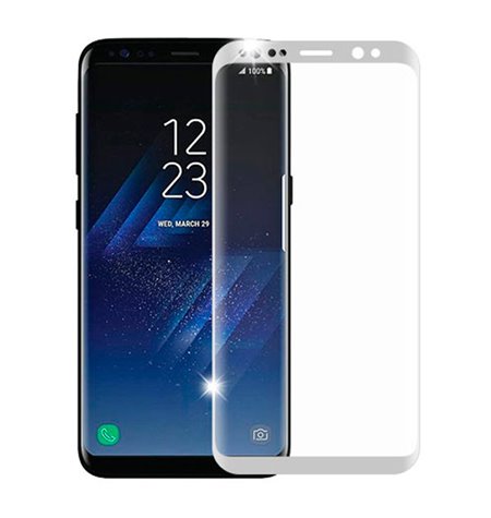 3D Tempered Glass Screen Protector, 0.3mm - Samsung Galaxy S8, G950, G9500 - Silver