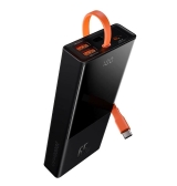 20000mAh Akupank, kuni 65W, QuickCharge, USB-C kaabel: Baseus Elf - Must