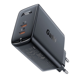 Laadija 2xUSB-C, kuni 45W, QuickCharge kuni 20V 2.25A: Acefast A29 - Must