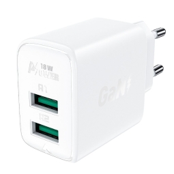 Laadija 2xUSB kuni 18W, Quick Charge kuni 12V 1.5A: Acefast A33 - Valge