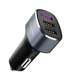 Autolaadija 3xUSB, kuni 42W (1xUSB QuickCharge, SuperCharge): Mcdodo CH-6570 - Must