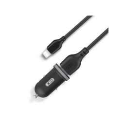 Autolaadija Micro USB: Juhe 1m + 2xUSB, kuni 2.1A: XO TZ08 - Must