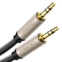 1m, Audio-jack, AUX, 3.5mm kaabel, juhe: Ugreen Net - Must