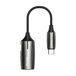 Baseus aдаптер, переходник: 0.12m, USB-C, Type-C, папа - 2xUSB-C, Type-C, мама + Audio-jack, AUX, 3.5mm, мама