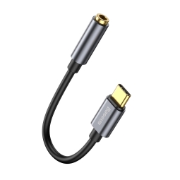 Адаптер: USB-C, папа, DAC - Audio-jack, AUX, 3.5mm, мама: Baseus L54 - Серый