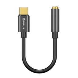 Адаптер: USB-C, папа, DAC - Audio-jack, AUX, 3.5mm, мама: Baseus L54 - Чёрный