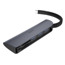 Hub USB-C hub Hoco - 3x USB 3.0, 1x Micro SD, SD, card reader