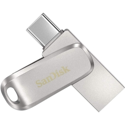 256GB USB+USB-C mälupulk Sandisk Ultra Dual Luxe -  Hõbe