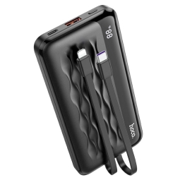 10000mAh Внешний аккумулятор, до 22.5W, QuickCharge, USB-C + Lightning кабель: Hoco J90A - Чёрный