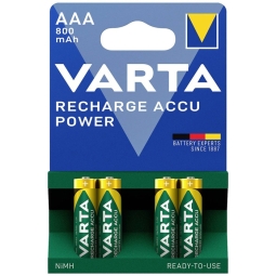 AAA akupatareid, 4x - Varta 800mAh, HR03 NiMH 1.2V