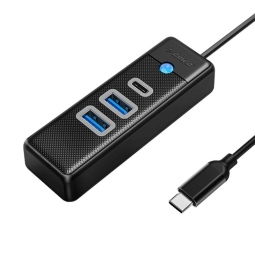 Делитель, хаб USB-C hub: 2xUSB 3.0 + 1xUSB-C v3.0, 0.15m: Orico PWC2U-C3 - Чёрный