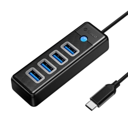 Hub USB-C hub 4xUSB 3.0, 14cm: Orico PW4U - Black