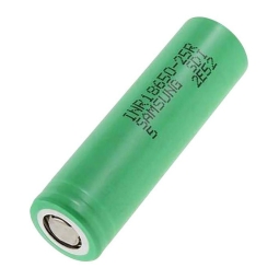 18650 liitium aku element, 1x - Samsung 2500mAh, impuls kuni 20A, INR18650-25R, kaitseta