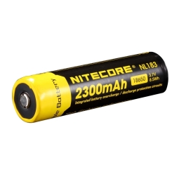 18650 liitium aku element, 1x - Nitecore 2300mAh NL1823, kaitsega