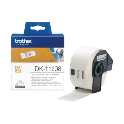 Brother DK-11208, наклейки 38mm x 90mm, чёрный на белом фоне, 400шт в рулоне