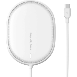 Juhtmevaba QI laadija, kuni 15W, Magsafe, USB-C kaabel: Baseus Light Magnetic - Valge