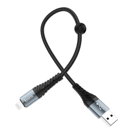 1m, Lightning - USB kaabel, juhe: Hoco Cool X38 - Must