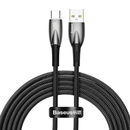 2m, USB-C - USB kaabel, juhe, kuni 100W: Baseus Glimmer - Must