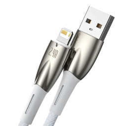 2m, Lightning - USB cable: Baseus Glimmer - White