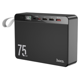 75000mAh Внешний аккумулятор20W, Hoco J94 - 1xUSB-C, 3xUSB, QuickCharge до 12V-1.67A - Чёрный