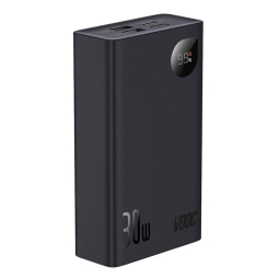 20000mAh Akupank, kuni 30W, QuickCharge kuni 20V 1.5A: Baseus Adaman 2 - Must