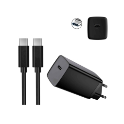 Laadija USB-C: Juhe 2m + Adapter 1xUSB-C, kuni 45W QuickCharge