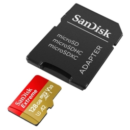 128GB microSDXC карта памяти Sandisk Extreme Plus, до W90/R190 MB/s