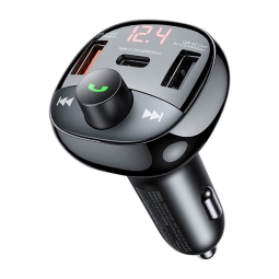 FM трансмиттер (USB, MicroSD, Bluetooth), автомобильная зарядка: 1xUSB-C, 2xUSB, до 20W: Remax 331 - Чёрный