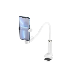 Phone desktop clamp holder, mount up to 5.8-8.5cm, leg up to 92cm, Hoco Lazy HD4 - White