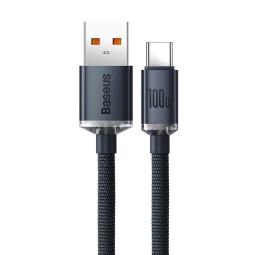 2m, USB-C - USB cable, up to 100W: Baseus Crystal Shine - Black