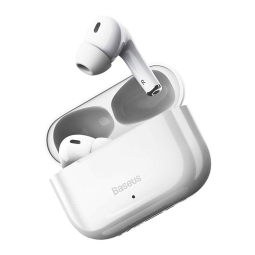 Wireless Earphones, Bluetooth 5.1, battery 37mAh up to 4 hours, case 200mAh, Baseus Encok W3 - White