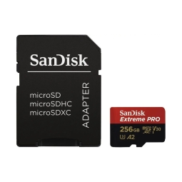 256GB microSDXC memory card Sandisk Extreme Pro, up to W140/R200 MB/s