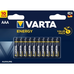 AAA alkaline battery, 10x - Varta Energy - AAA, LR03, FR03, MN2400, MX2400, MV2400, Type 286