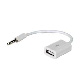 Адаптер, переходник: 4pin, Audio-jack, AUX, 3.5mm, папа - USB, мама - Белый