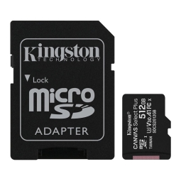 512GB microSDXC memory card Kingston Canvas Select Plus, up to W85/R100 MB/s