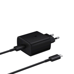 Зарядка USB-C: Кабель 1m + Адаптер 1xUSB-C, до 45W, QuickCharge: Samsung 45W PD - Чёрный