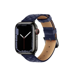 Ремешок для часов Apple Watch 38-41mm - Кожаный: Hoco Elegant - Тёмно-синий