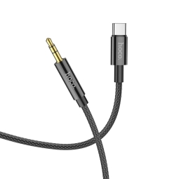 Juhe, kaabel: 1m, USB-C - Audio-jack, AUX, 3.5mm: Hoco UPA19 - Must