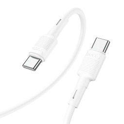 1m, USB-C - USB-C kaabel, juhe, kuni 60W: Hoco X83 - Valge